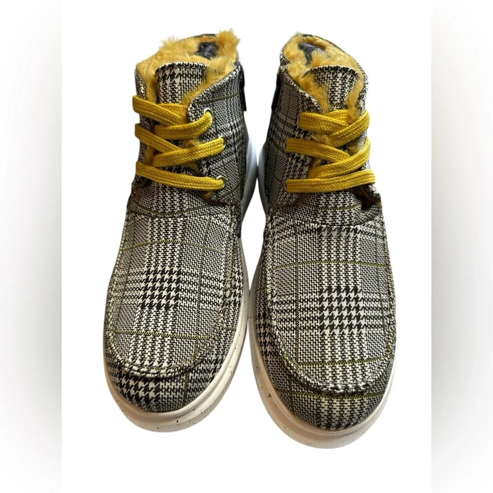 Romika Womens Helsinki 02 Boot Black Yellow Merino Kombi 38 US 7 New Plaid y2k